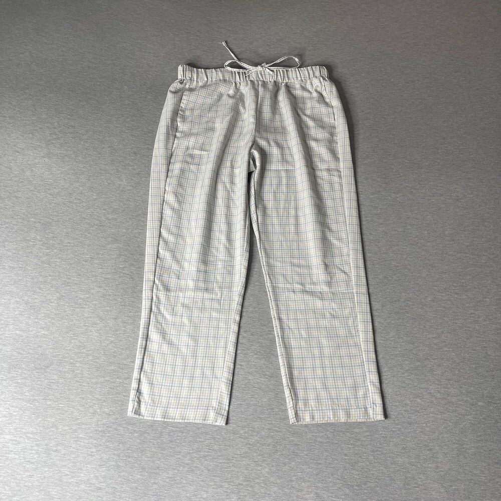 C by One Women’s Pastel Checkered Gingham Print Straight-Leg Pants